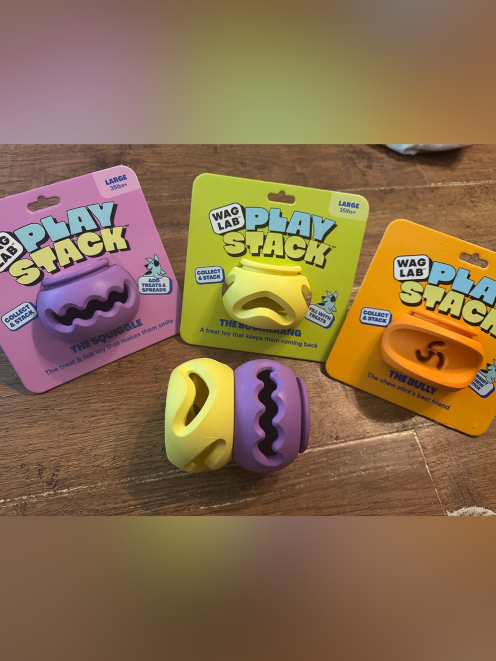 Wag Labs stackable treat dispensing Dog Toy bundle HTF set of 5